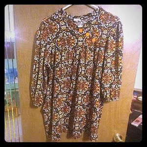 Funky Vintage Longsleeve Shirt Dress w Pockets!